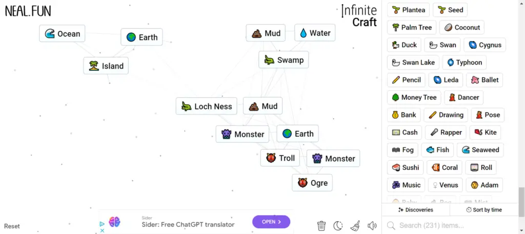 Step 2 of How To Make Shrek in Infinity Craft: How to Make Ogre in Infinite Craft