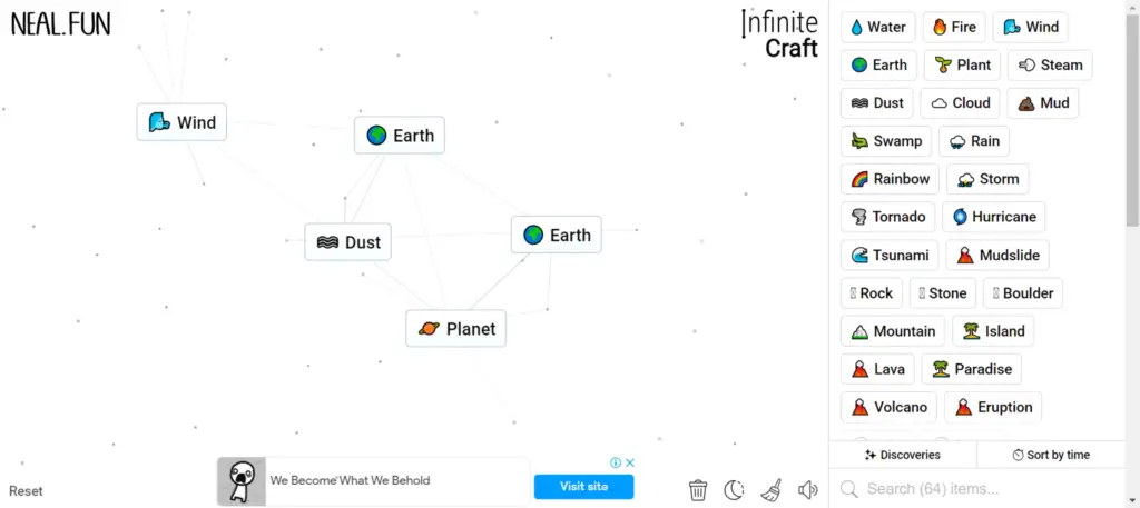 Step 1 of How To Make Mars in Infinity Craft: Creating the Foundation – Planet