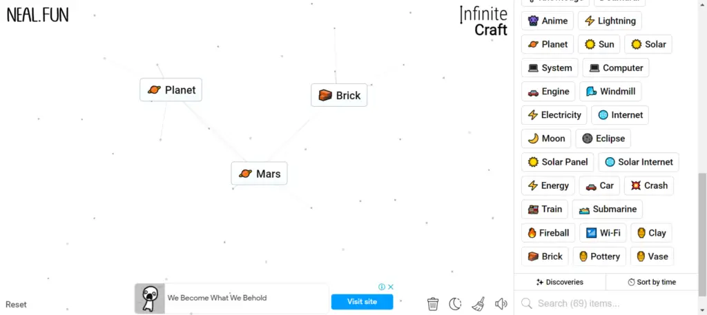 Step 3 of How To Make Mars in Infinity Craft: Bringing Mars to Life