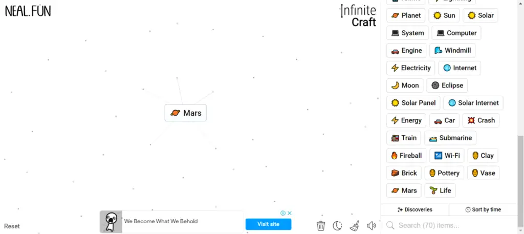 Final Word on How To Make Mars in Infinity Craft