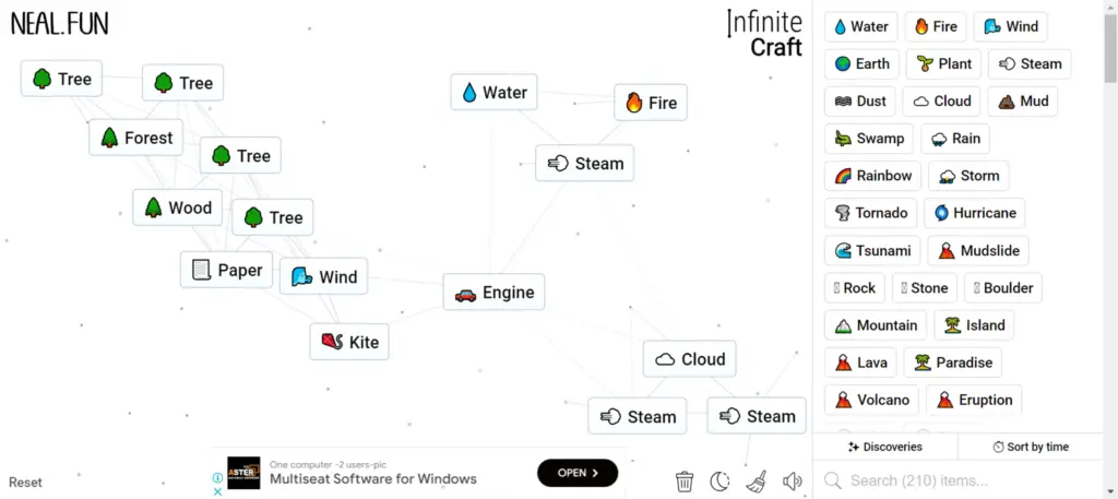 Stage 3 of How To Make Car in Infinity Craft: Crafting the Elements